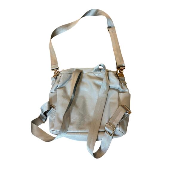 Fawn Design The Original Diaper Bag Gray Vegan Leather Convertible Backpack Tote - Picture 5 of 6
